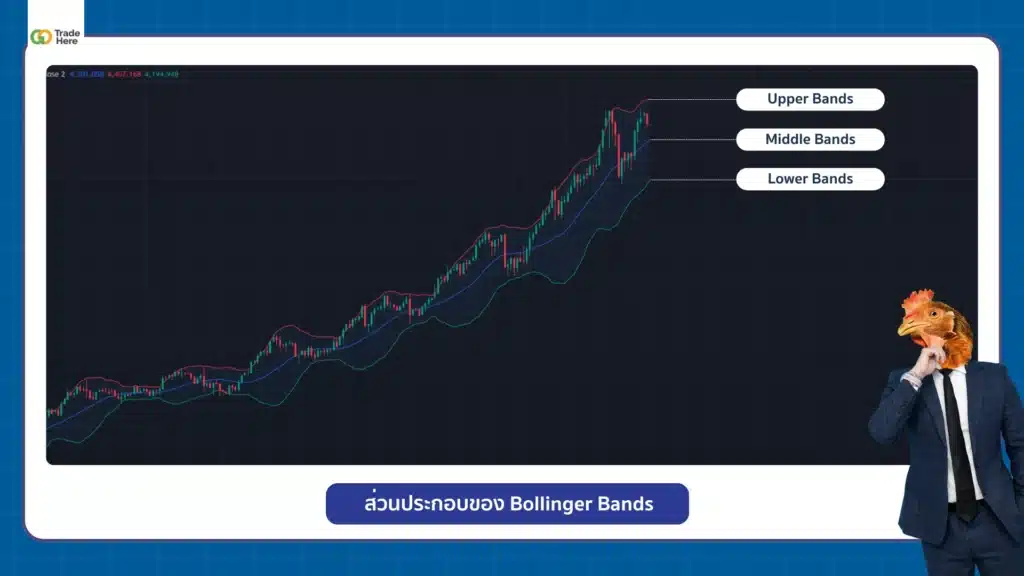 ส่วนประกอบของ Bollinger Bands  ส่วนประกอบของ Bollinger Bands