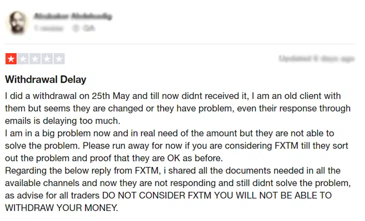 FXTM trustpilot 2