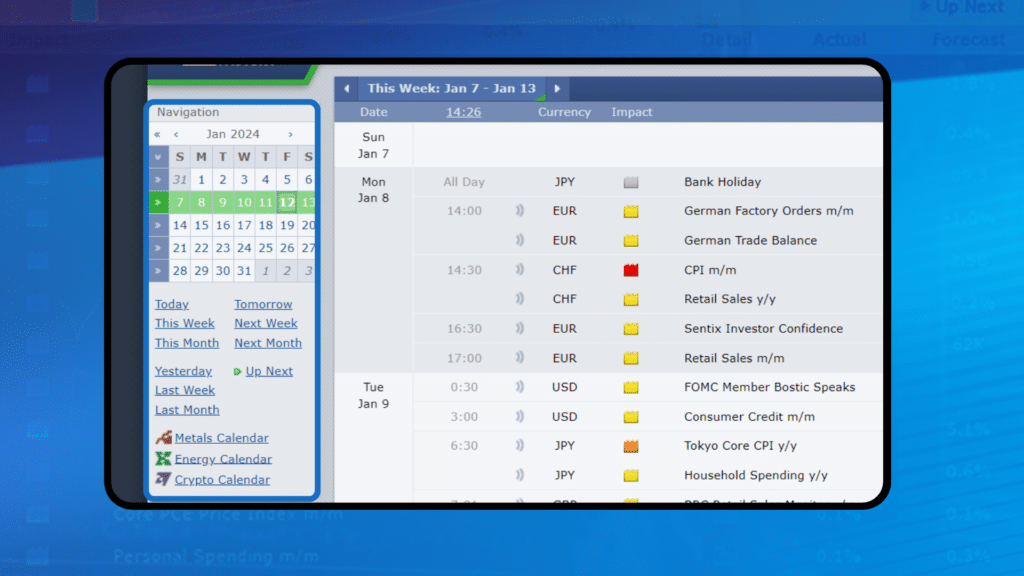 วิธีดูข่าว Forex Factory ในช่อง Navigation