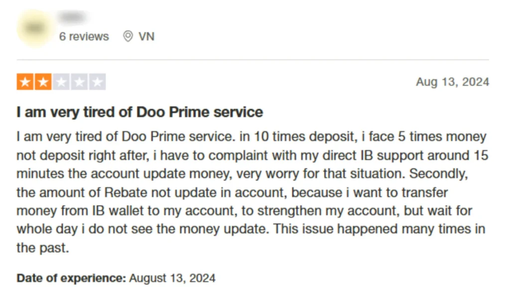 รีวิวจากผู้ใช้งานจริงโบรกเกอร์ Doo Prime คนที่ 3