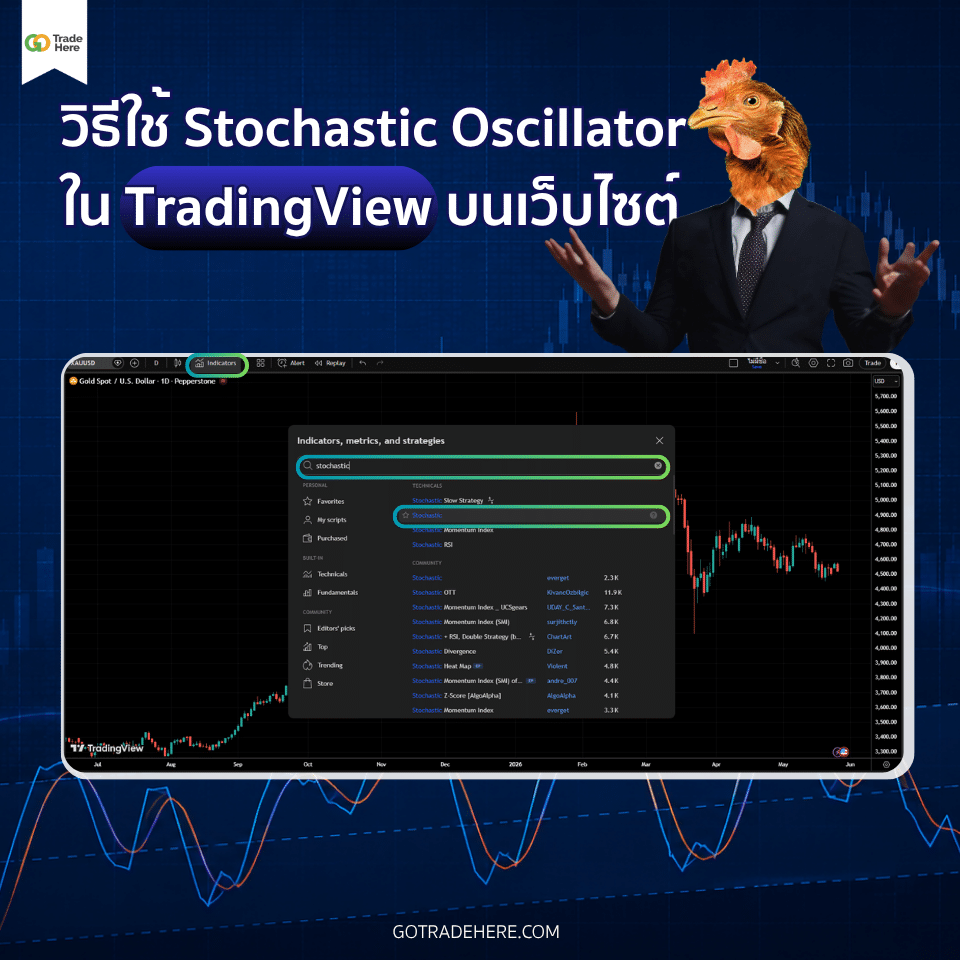 การใช้งาน Stochastic Oscillator ใน TradingView บนเว็บไซต์