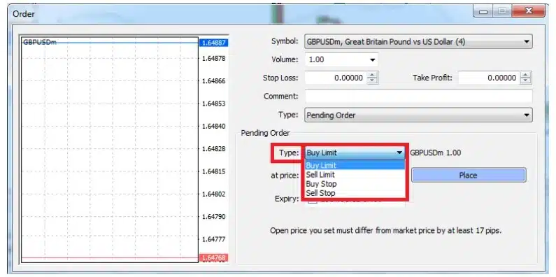วิธีใช้งาน Pending Order บนแอพพลิเคชันเทรด ขั้นที่2
