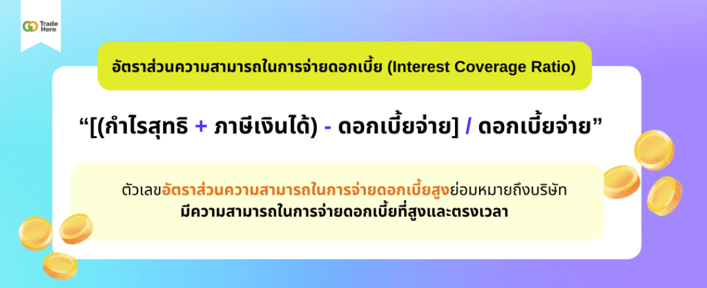 อัตราส่วนความสามารถในการจ่ายดอกเบี้ย (Interest Coverage Ratio)