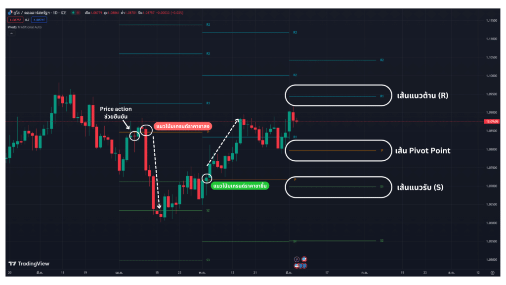 การใช้ Pivot Point เพื่อดูความแข็งแกร่งของราคา