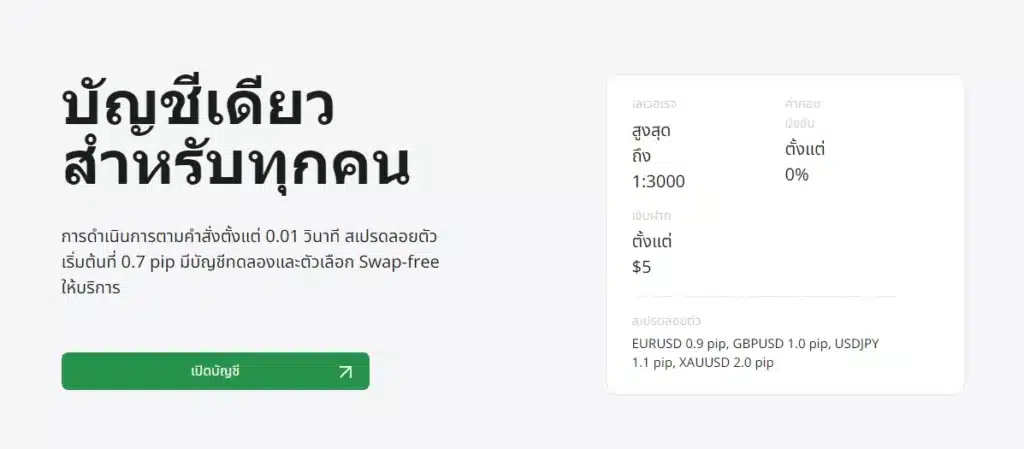 ประเภทบัญชี FBS