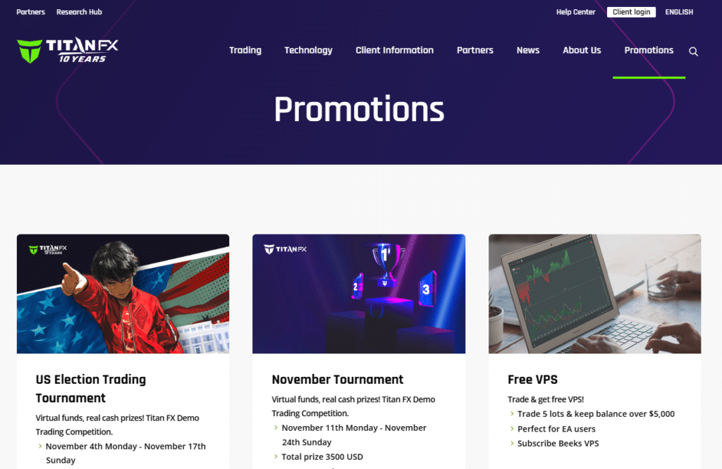 โปรโมชั่นที่โบรกเกอร์ Titan FX ให้บริการ โปรโมชั่นที่โบรกเกอร์ Titan FX ให้บริการ