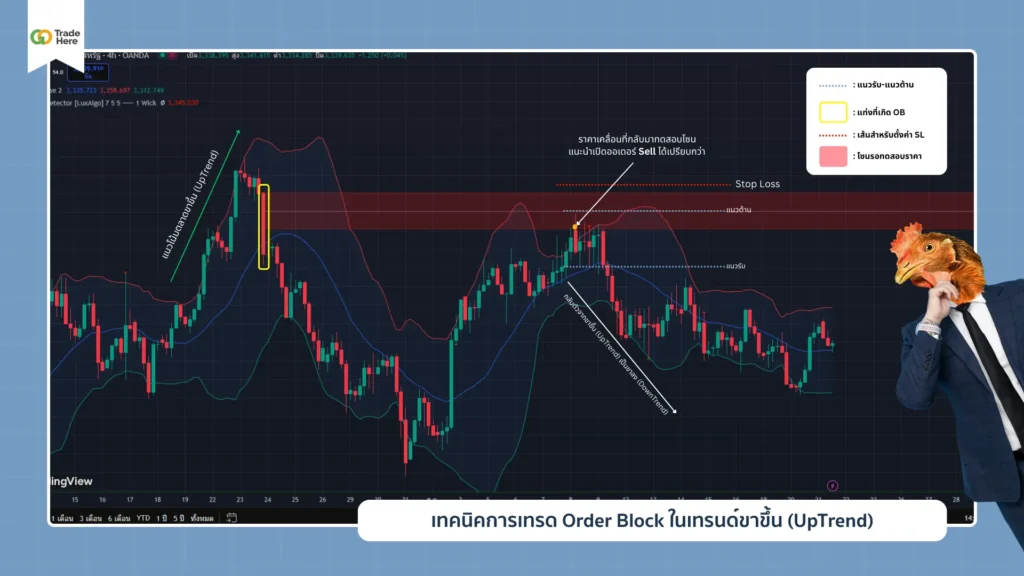 เทคนิคการเทรดด้วย Order Block ในเทรนด์ขาขึ้น (UpTrend)