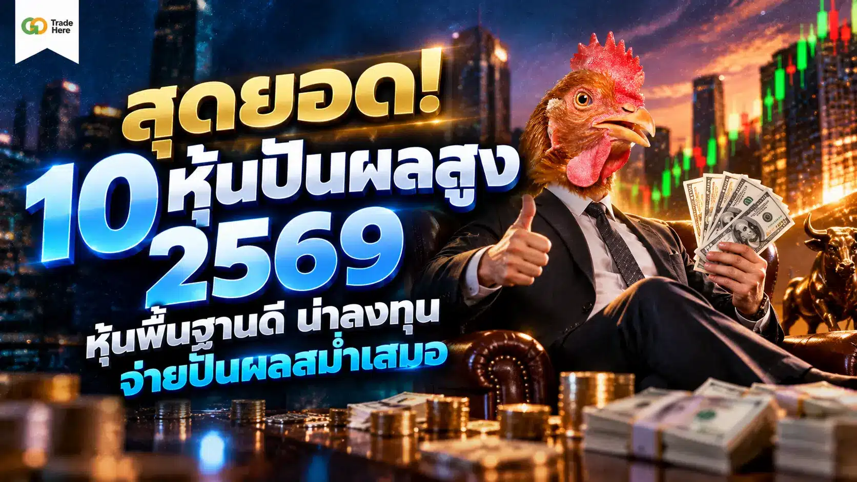 สุดยอด! 10 หุ้นปันผลสูง 2569 หุ้นพื้นฐานดี น่าลงทุน จ่ายปันผลสม่ำเสมอ